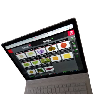 MkAPPy touchscreen app for kitchens and hospitality.